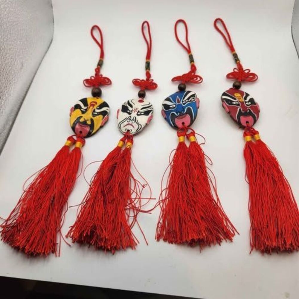 Chinese Peking Opera Face Mask Charms - Lot of 4